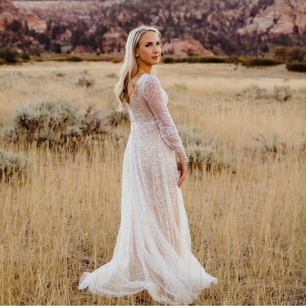 Anna Campbell Wedding Dress - Sydney Long Sleeve Sequin Evening Gown